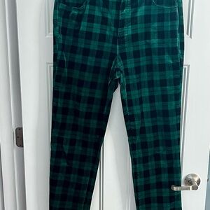 Talbots Green and Black/Navy Plaid Pants